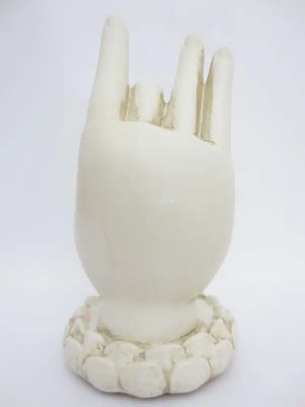 White buddha hand incense / candle holder