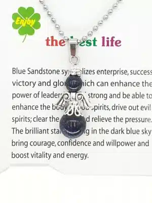 Wholesale - Angel necklace Blue Goldstone