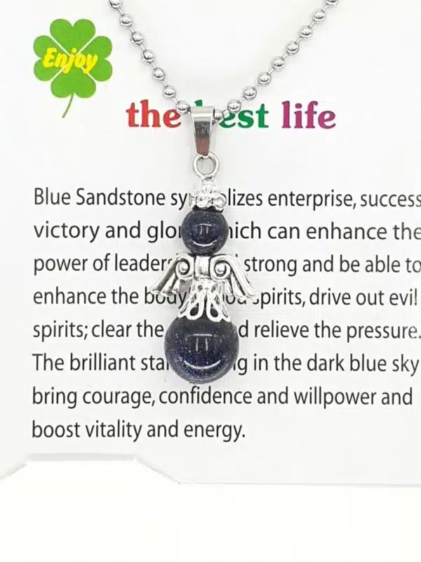 Wholesale - Angel necklace Blue Goldstone