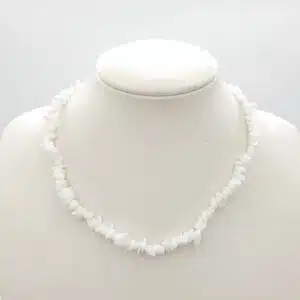 Wholesale - Thin gemstone necklace White Marble