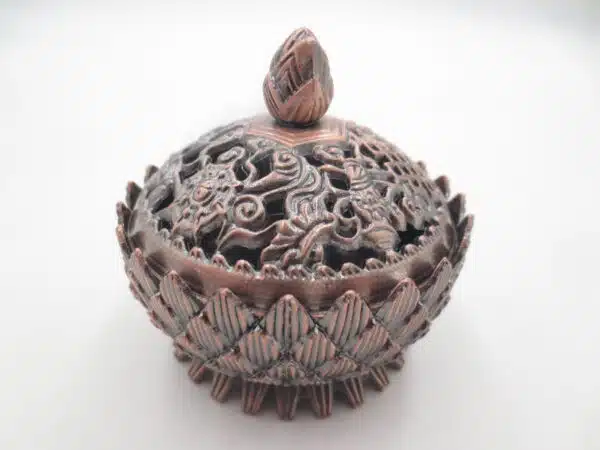 Wholesale Tibetan Lotus Grain Incense Burner Small Brass Red