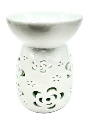 Wholesale - White Oil Burner with Rose Flowers