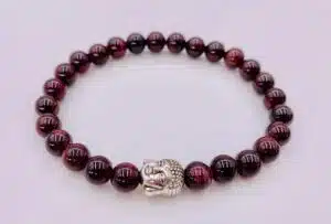 0,8cm Bracelet Garnet Buddha