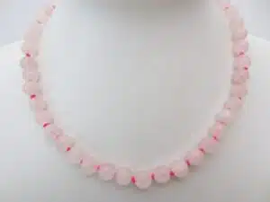 0,8cm stone beads necklace rose quartz