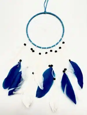 16cm Round Dreamcatchers - Blue & White