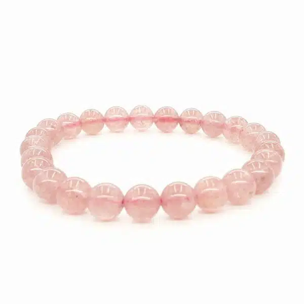 6mm Gemstone Bracelet without Gift Box - Strawberry Quartz