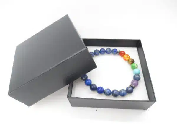 8mm 7 Chakra Bracelet with Gift Box - Lapis Lazuli