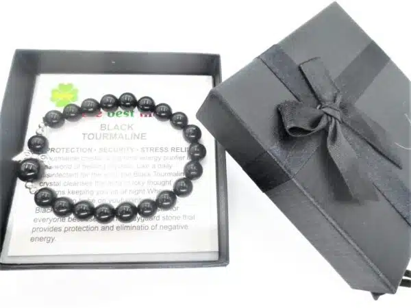 8mm Angel Bracelet with Box - Black Tourmaline