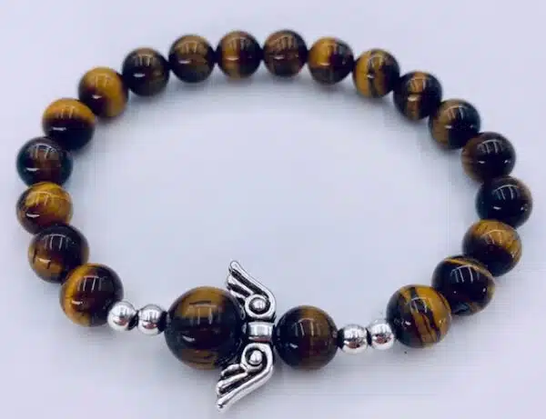 8mm Angel Bracelet with Box - Tiger Eye