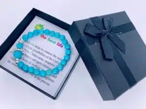 8mm Angel Bracelet with Box - Turquoise