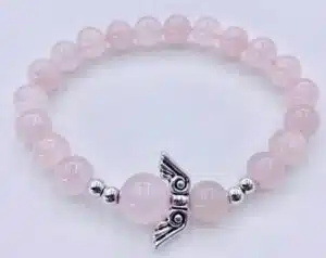 8mm Angel Bracelet without Box - Rose Quartz