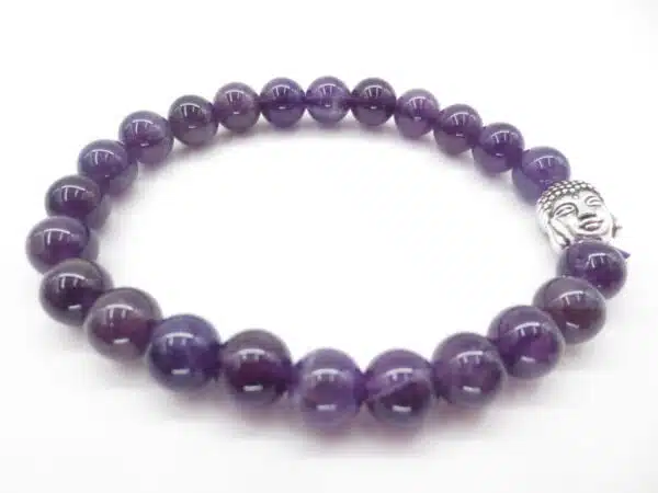 8mm bracelet Amethyst eye Buddha with gift-box