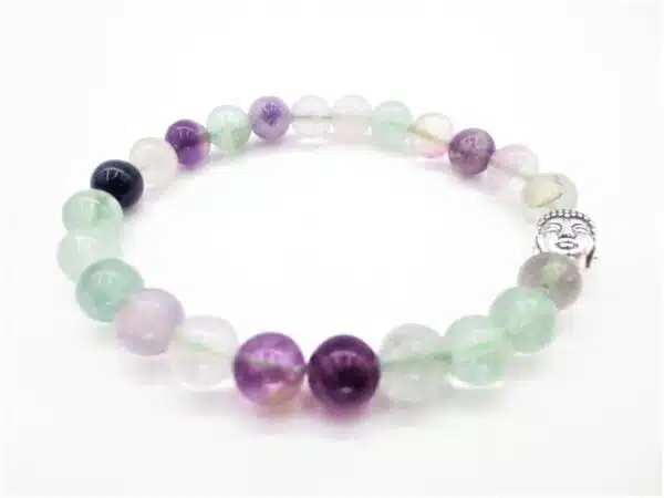 8mm bracelet Fluorite with Buddha without box