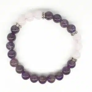 8mm Bracelet with Gift Box - Amethyst and Diamond