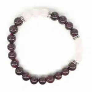 8mm Bracelet with Gift Box - Garnet and Diamond