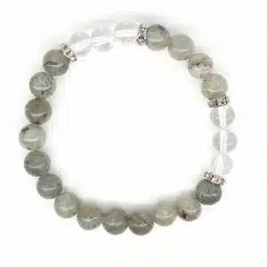 8mm Bracelet with Gift Box - Labradorite and Diamond