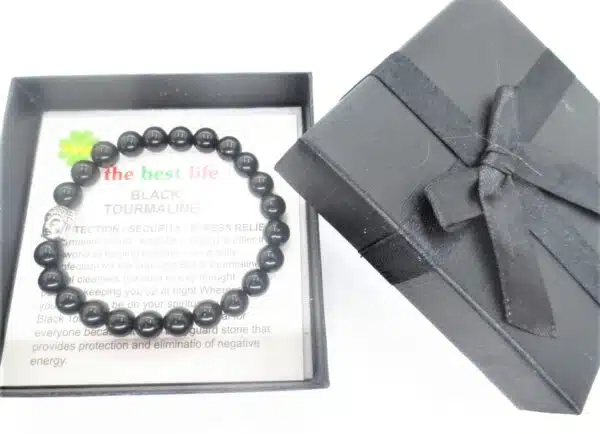 8mm Buddha Bracelet with Gift Box - Black Tourmaline