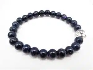 8mm Buddha Bracelet with Gift Box - Blue Sandstone