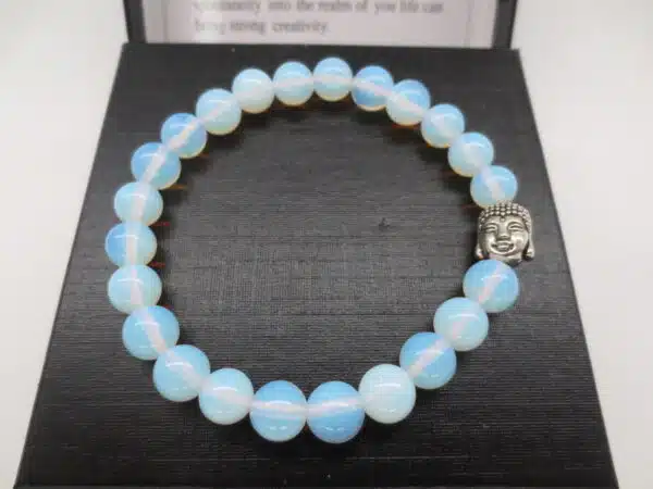 8mm Buddha Bracelet with Gift Box - Opal