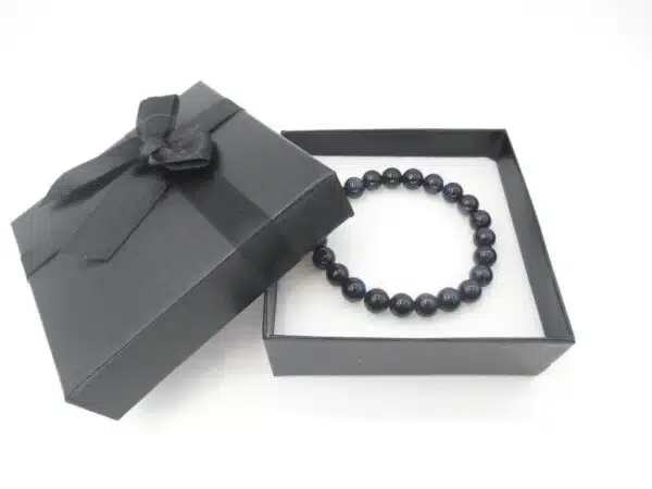 8mm Gemstone Bracelet with Gift Box - Blue Sandstone