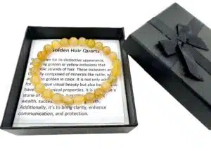 8mm Gemstone Bracelet with Gift Box - Golden Hair Quartz