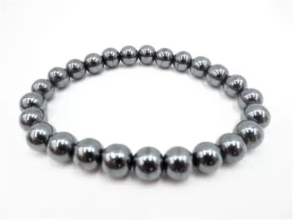 8mm Gemstone Bracelet with Gift Box - Hematite