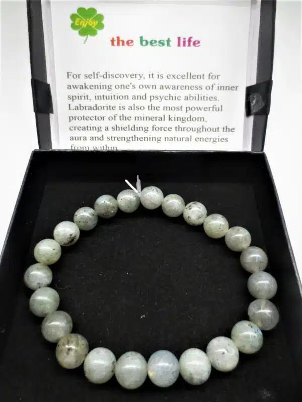 8mm Gemstone Bracelet with Gift Box - Labradorite