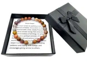 8mm Gemstone Bracelet with Gift Box - Ocean Jasper