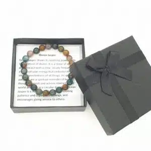 8mm Gemstone Bracelet with Gift Box - Ocean Jasper