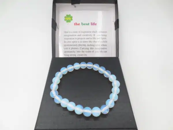 8mm Gemstone Bracelet with Gift Box - Opal