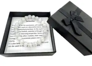 8mm Gemstone Bracelet with Gift Box - Selenite (AA Quality)