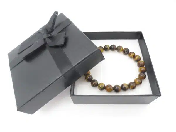 8mm Gemstone Bracelet with Gift Box - Tiger Eye