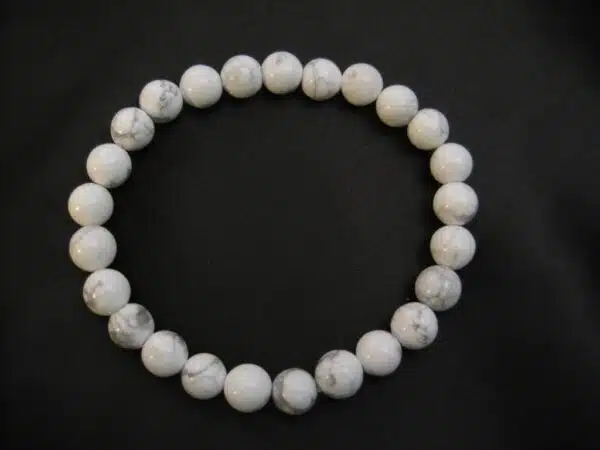 8mm Gemstone Bracelet without Gift Box - White Howlite