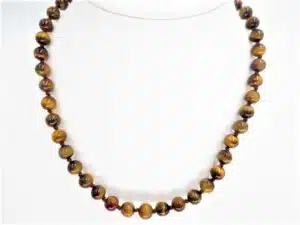 8mm stone beads necklace tiger-eye