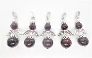 Angel gemstone pendant set (5pc) - garnet