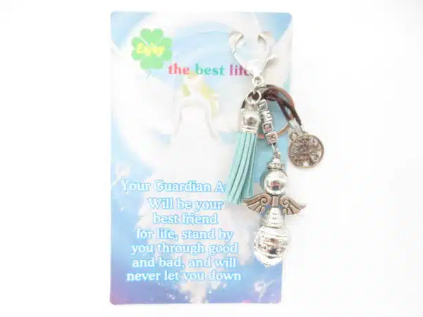 Angel 'luck' keychain turquoise