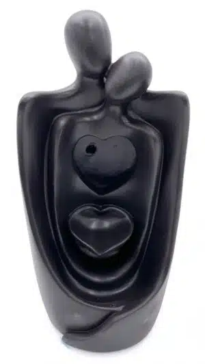 Backflow Incense Burner Love Heart Black