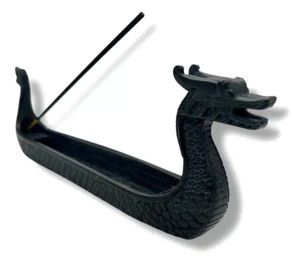 Chinese Dragon Boat Incense Holder - Black