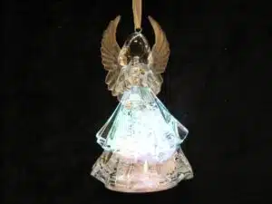 Crystal statue angel with trompet on cord