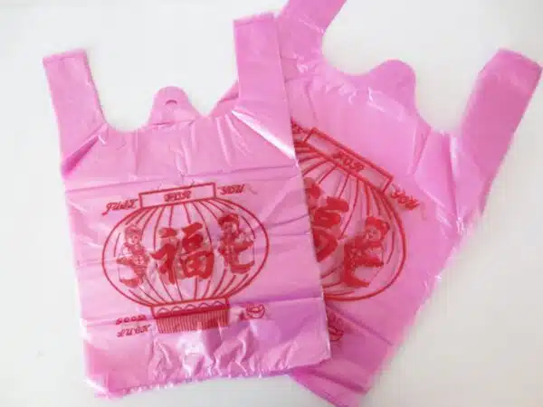 Feng Shui plastic lucky bags pink (50 pieces) large