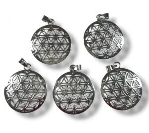 Flower of Life Pendant Set of 5 Silver