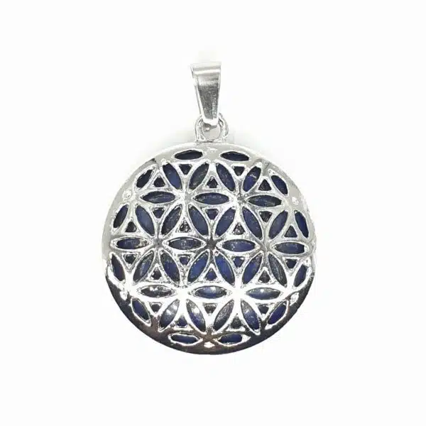 Gemstone Flower of Life Pendant - Lapis Lazuli