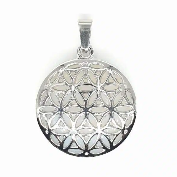 Gemstone Flower of Life Pendant - Opalite