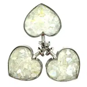 Gemstone Heart Pendant - Opal (3pcs)