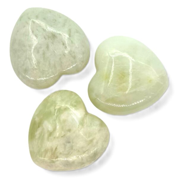 Gemstone Heart with Gift Bag - Mountain Jade (3pcs)