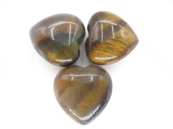 Gemstone Heart with Gift Bag - Tiger Eye (3pcs)