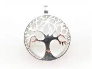 Gemstone Tree of Life Pendant - Rock Crystal