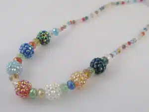 Imitation Shamballa necklace mixed