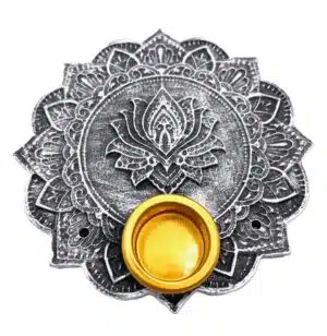 Lotus incense holder round silver (6pcs)