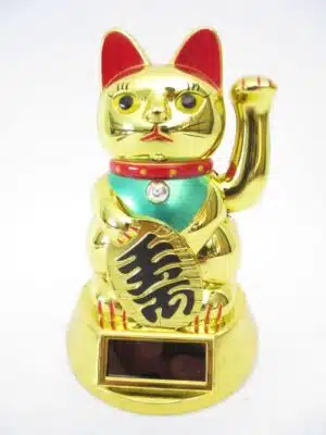 Lucky Cat solar light Gold (medium)